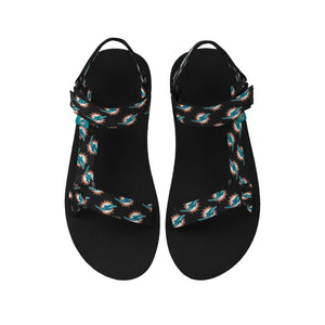 Miami Dolphins NFL Womens Repeat Logo Strap Sandal