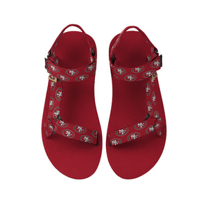 San Francisco 49ers NFL Womens Repeat Logo Strap Sandal