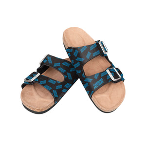 Carolina Panthers NFL Womens Mini Print Double Buckle Sandal