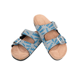 Detroit Lions NFL Womens Mini Print Double Buckle Sandal