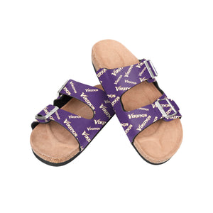 Minnesota Vikings NFL Womens Mini Print Double Buckle Sandal