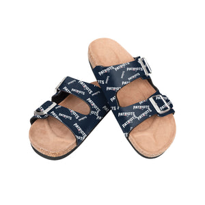 New England Patriots NFL Womens Mini Print Double Buckle Sandal