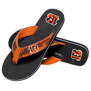 Cincinnati Bengals NFL Womens Sequin Flip Flops