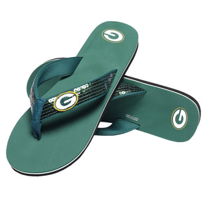 Green Bay Packers NFL Womens Sequin Flip Flops