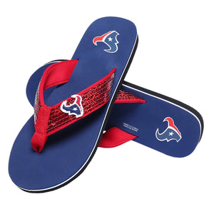 Houston Texans NFL Womens Sequin Flip Flops