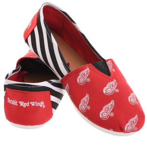 Detroit Red Wings NHL Womens Stripe Canvas Shoes
