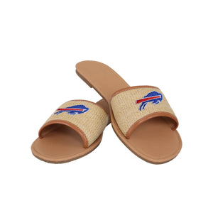 Buffalo Bills Ladies Navy Blue Sequin Strap Flip Flops