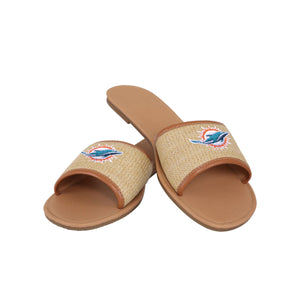 Miami Dolphins NFL Womens Straw Slide