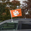 Clemson Tigers NCAA 2 Pack Solid Car Flag