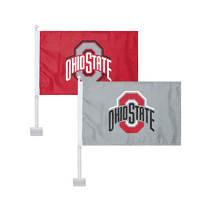 Ohio State Buckeyes NCAA 2 Pack Solid Car Flag