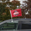 Ohio State Buckeyes NCAA 2 Pack Solid Car Flag