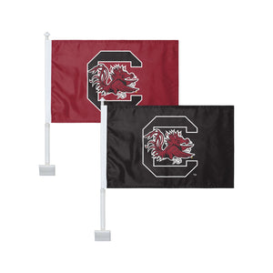 South Carolina Gamecocks NCAA 2 Pack Solid Car Flag