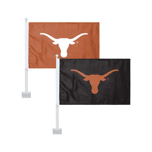 Texas Longhorns NCAA 2 Pack Solid Car Flag