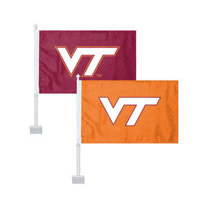 Virginia Tech Hokies NCAA 2 Pack Solid Car Flag