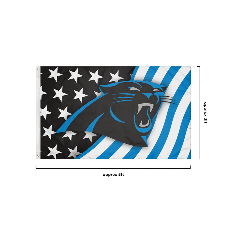 Carolina Panthers NFL Americana Horizontal Flag