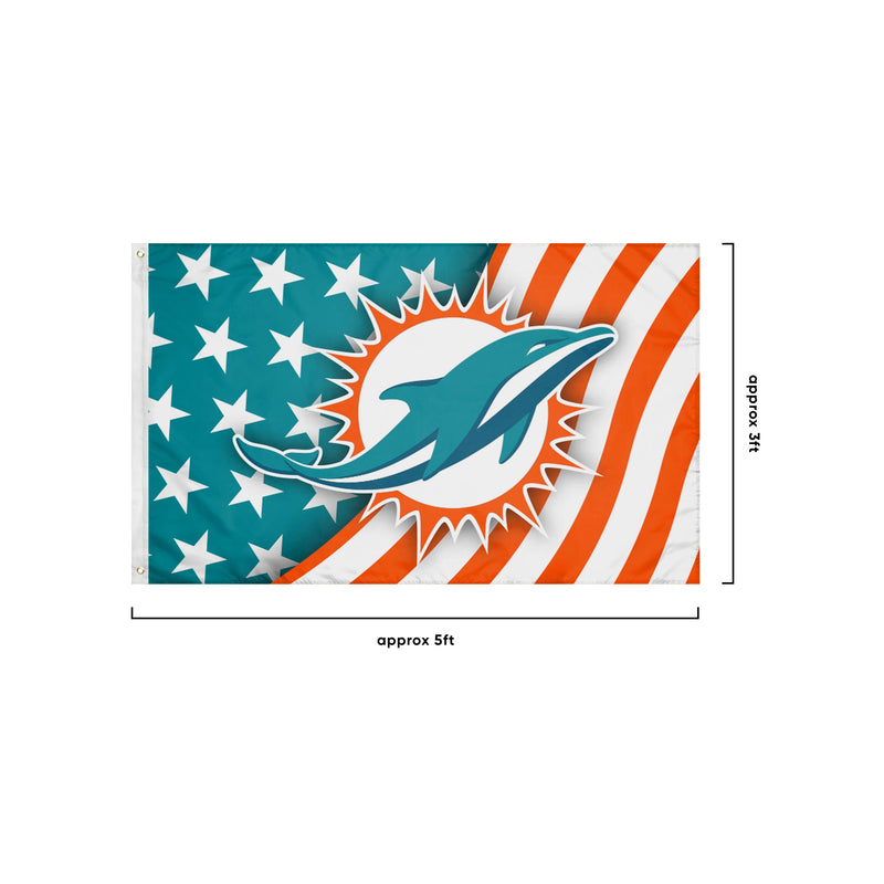 Miami Dolphins NFL Americana Horizontal Flag