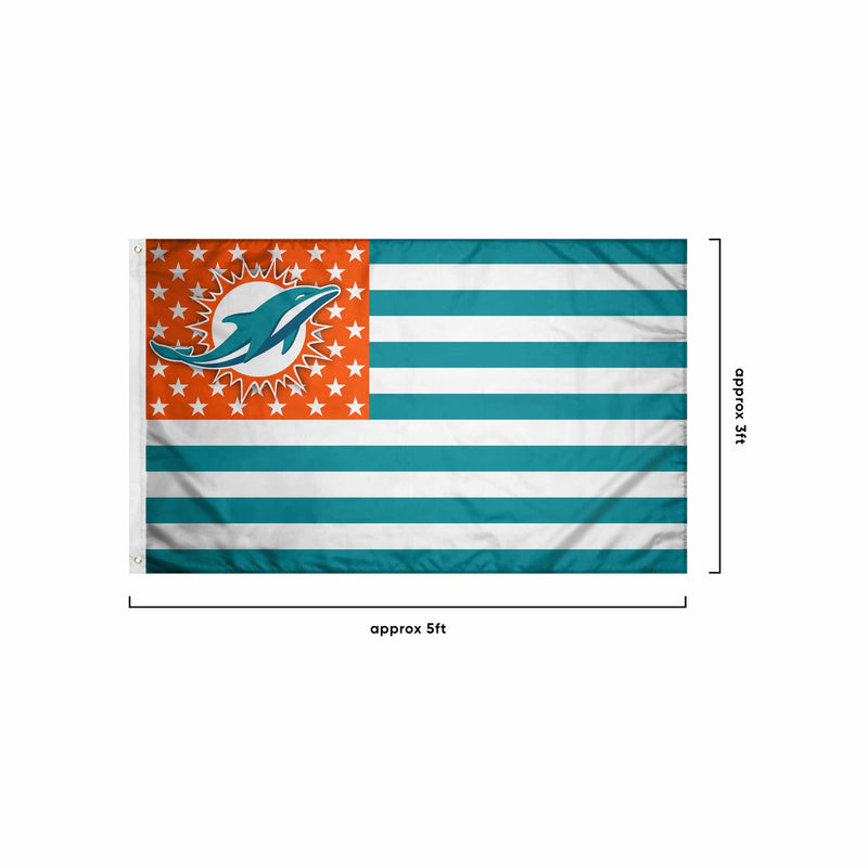 Miami Dolphins NFL Americana Horizontal Flag