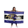 Baltimore Ravens NFL Big Logo Team Stripe Horizontal Flag