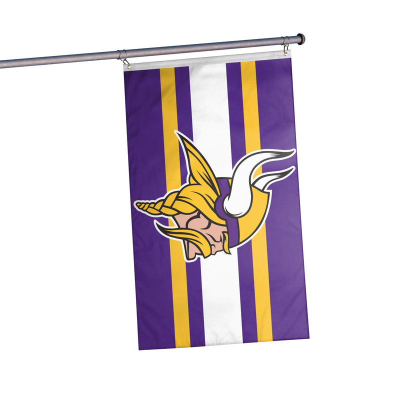 Minnesota Vikings NFL Big Logo Team Stripe Horizontal Flag