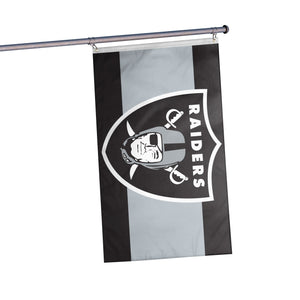 Las Vegas Raiders NFL Big Logo Team Stripe Horizontal Flag