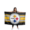 Pittsburgh Steelers NFL Big Logo Team Stripe Horizontal Flag