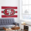 San Francisco 49ers NFL Big Logo Team Stripe Horizontal Flag