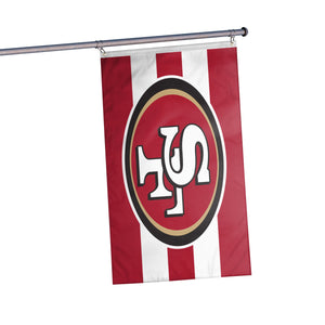 San Francisco 49ers NFL Big Logo Team Stripe Horizontal Flag
