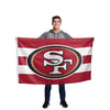 San Francisco 49ers NFL Big Logo Team Stripe Horizontal Flag
