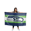 Seattle Seahawks NFL Big Logo Team Stripe Horizontal Flag