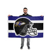 Baltimore Ravens NFL Helmet Horizontal Flag