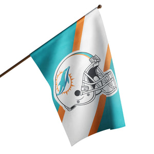 Miami Dolphins NFL Helmet Vertical Flag