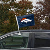 Denver Broncos NFL 2 Pack Solid Car Flag