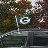 Green Bay Packers NFL 2 Pack Solid Car Flag