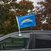 Los Angeles Chargers NFL 2 Pack Solid Car Flag