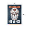 Chicago Bears NFL Day Of The Dead Vertical Flag