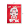 San Francisco 49ers NFL Day Of The Dead Vertical Flag