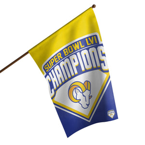 Los Angeles Rams NFL Super Bowl LVI Champions Vertical Flag
