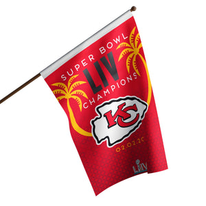 Kansas City Chiefs NFL Super Bowl LIV Champions Vertical Flag