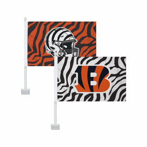 Cincinnati Bengals NFL 2 Pack White Stripe Car Flag