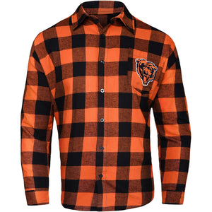 Chicago Bears Mens Large Check Flannel Shirt