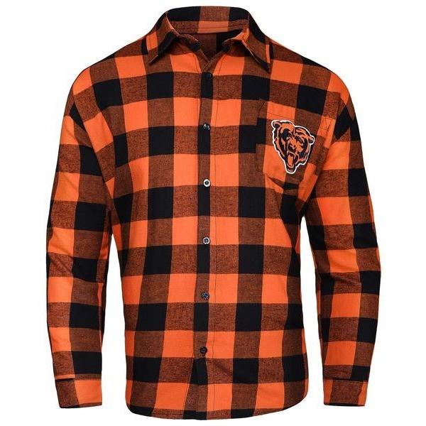 NFL Mens Officially Licensed Long Sleeve Large Check Flannel Shirts 