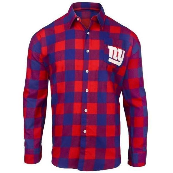 NFL Mens Officially Licensed Long Sleeve Large Check Flannel Shirts 