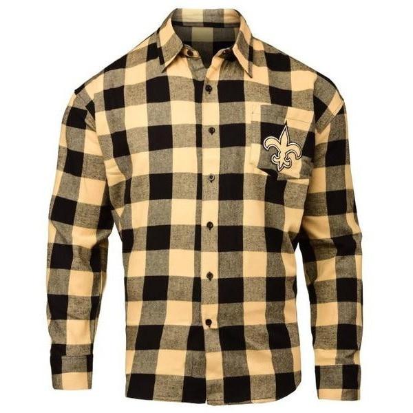 NFL Mens Officially Licensed Long Sleeve Large Check Flannel Shirts 