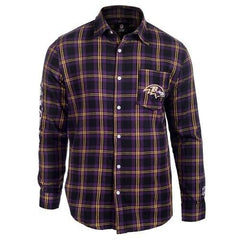 : FOCO Baltimore Ravens Wordmark Basic Flannel Shirt