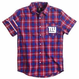 New York Giants Wordmark Basic Flannel Shirt - Short Sleeve