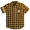 Pittsburgh Steelers Wordmark Basic Flannel Shirt - Short Sleeve