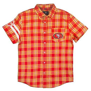 San Francisco 49Ers Wordmark Basic Flannel Shirt - Short Sleeve