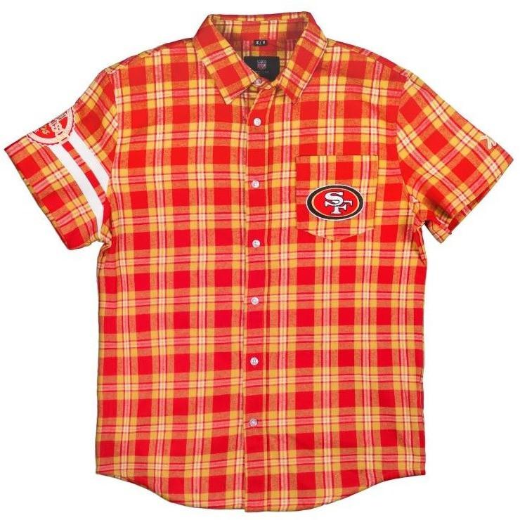 Men's San Francisco Giants Orange Wordmark Basic Flannel Button-Up Shirt
