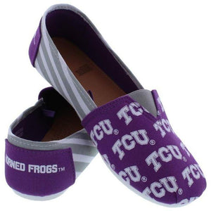 TCU Horned Frogs NCAA Womens Stripe Canvas Shoes