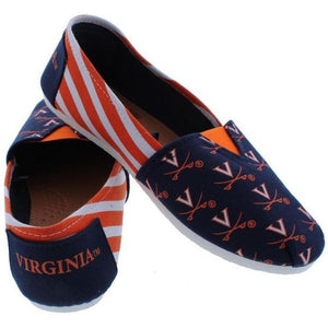Virginia Cavaliers NCAA Womens Stripe Canvas Shoes